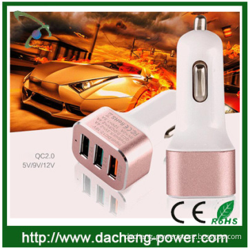 Fast charging speed qc 3.0 car charger 42W with 3ports usb